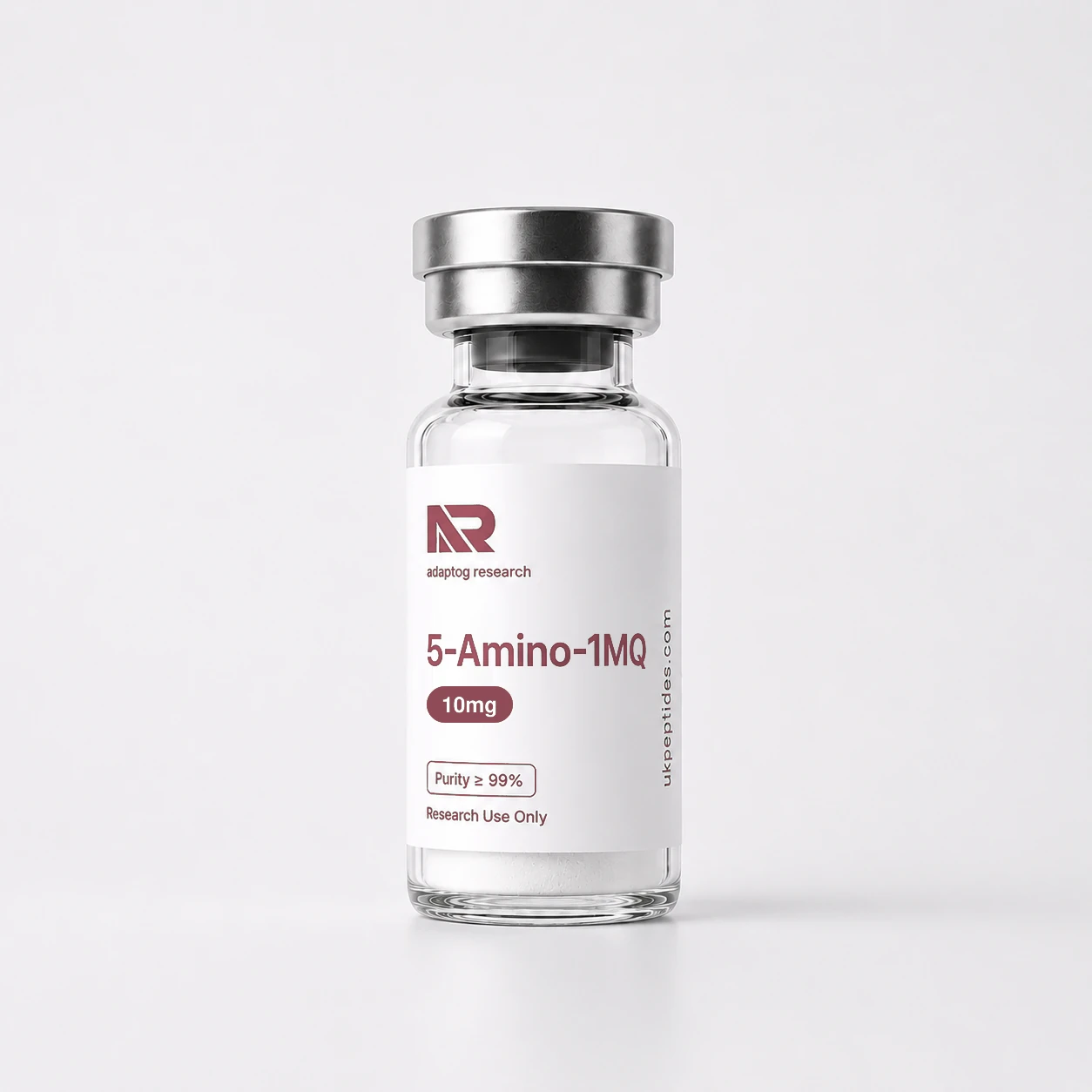 5-Amino-1MQ research peptide vial — 99.0% HPLC purity, lyophilised