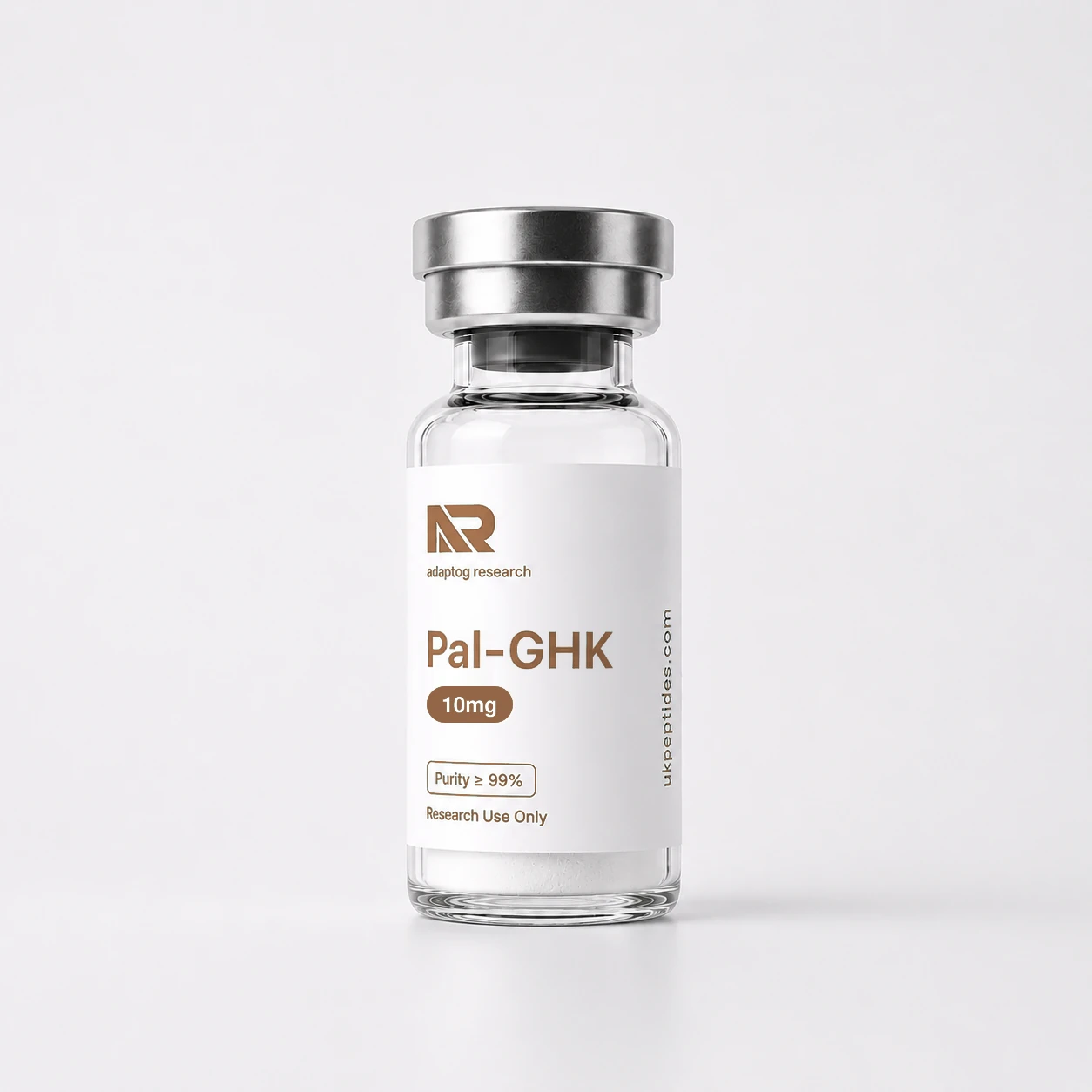 Pal-GHK research peptide vial — 99.0% HPLC purity, lyophilised