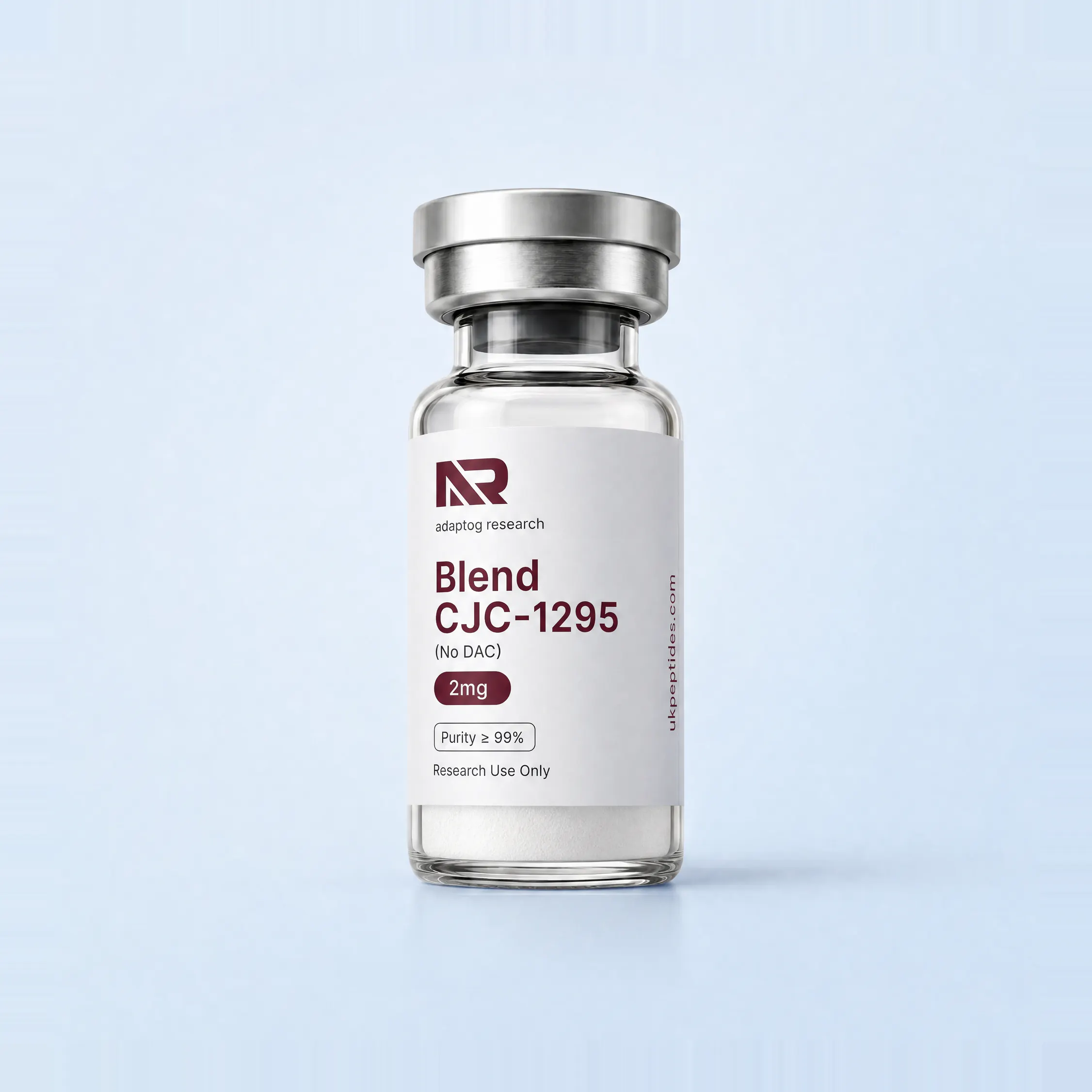 CJC-1295 (No DAC) research peptide vial — 99.8% HPLC purity, lyophilised