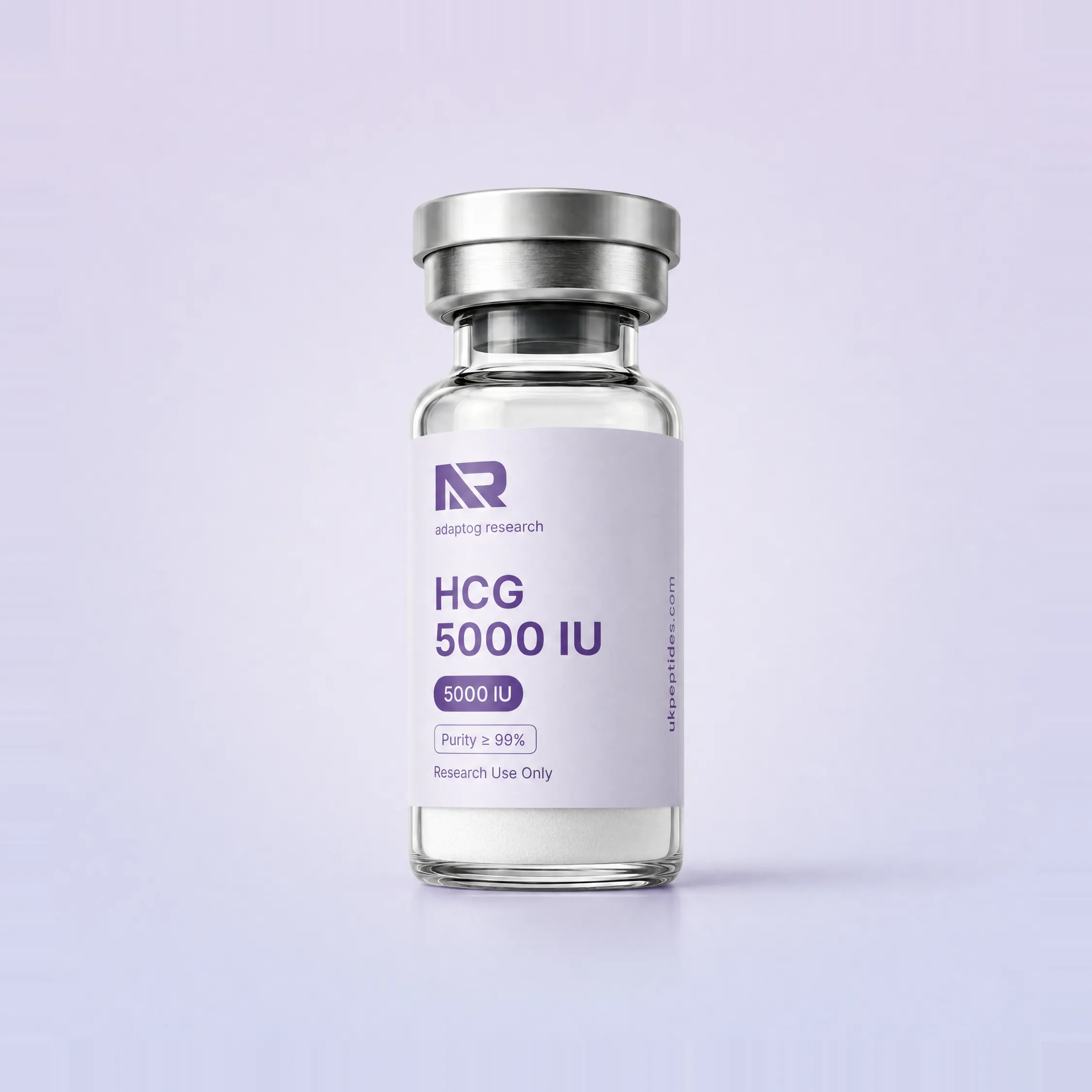 HCG research peptide vial — 99.0% HPLC purity, lyophilised