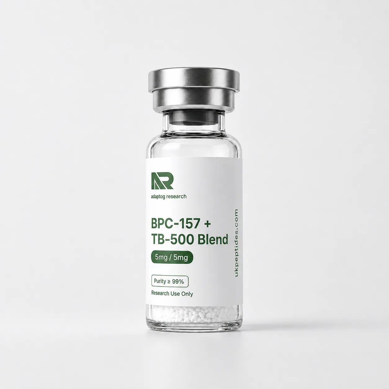 BPC-157 + TB-500 Blend research peptide vial — 99.0% HPLC purity, lyophilised