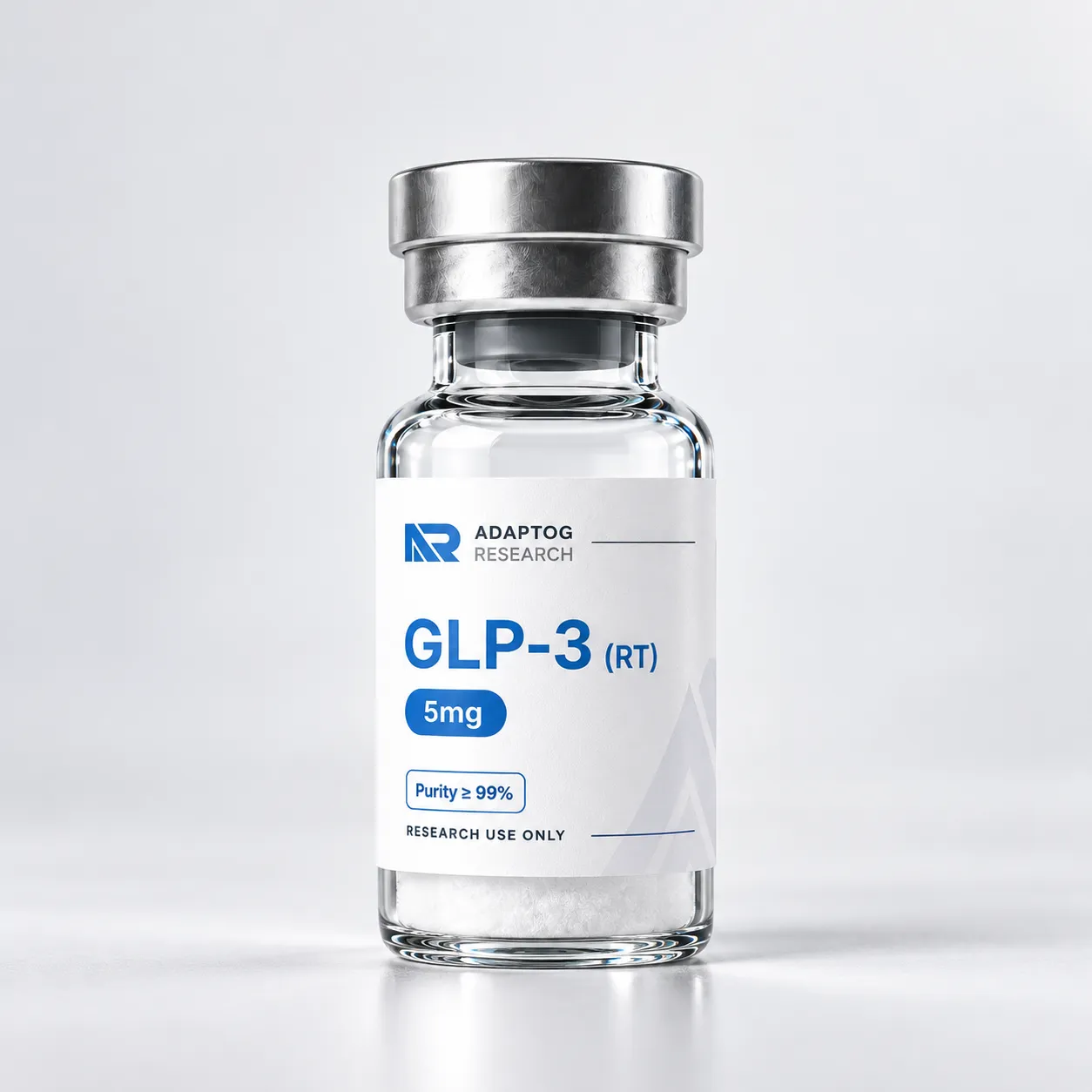 GLP-3 (RT) research peptide vial — 99.0% HPLC purity, lyophilised