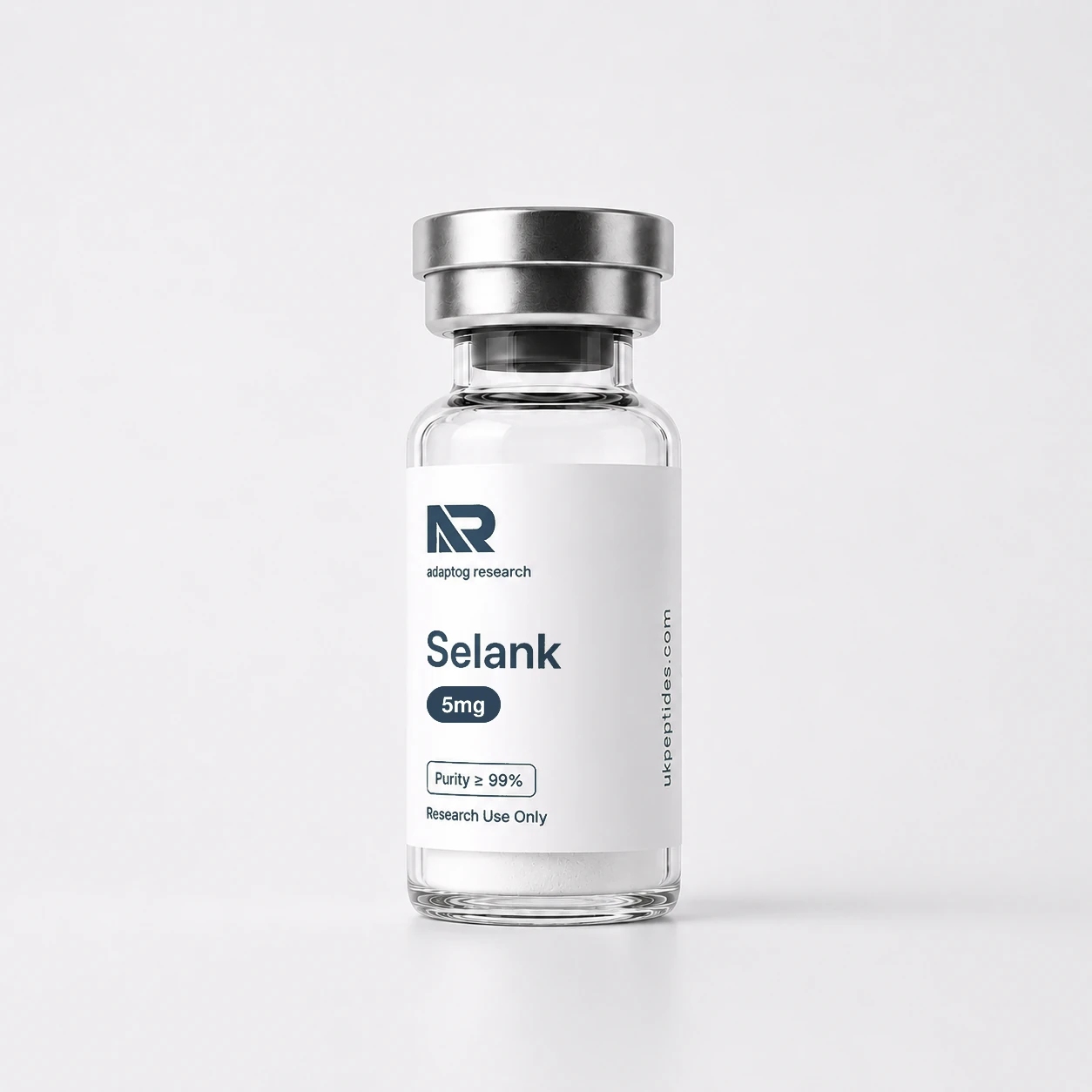 Selank research peptide vial — 95.8% HPLC purity, lyophilised