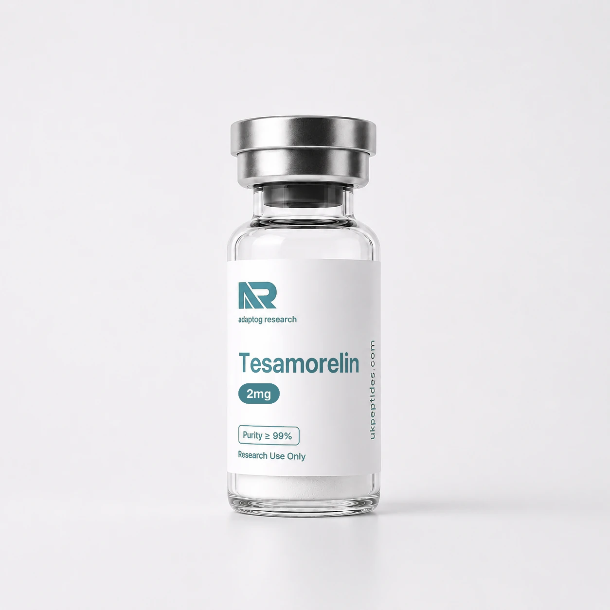 Tesamorelin research peptide vial — 99.0% HPLC purity, lyophilised
